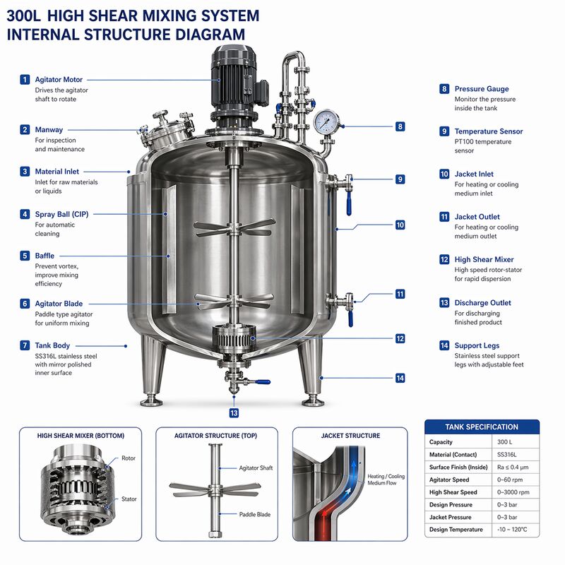 System przygotowania roztworów Biophar 1000L ze zbiornikiem SS316L (standard GMP, sterowanie ekranem dotykowym)